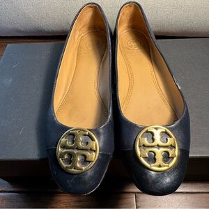 Tory Burch Navy Blue Chelsea Cap-Toe Ballet Flat Women’s Size 7